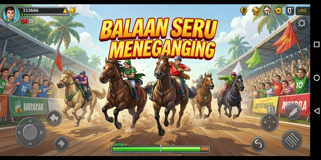 Gameplay seru dengan mobil balap di trek menantang.