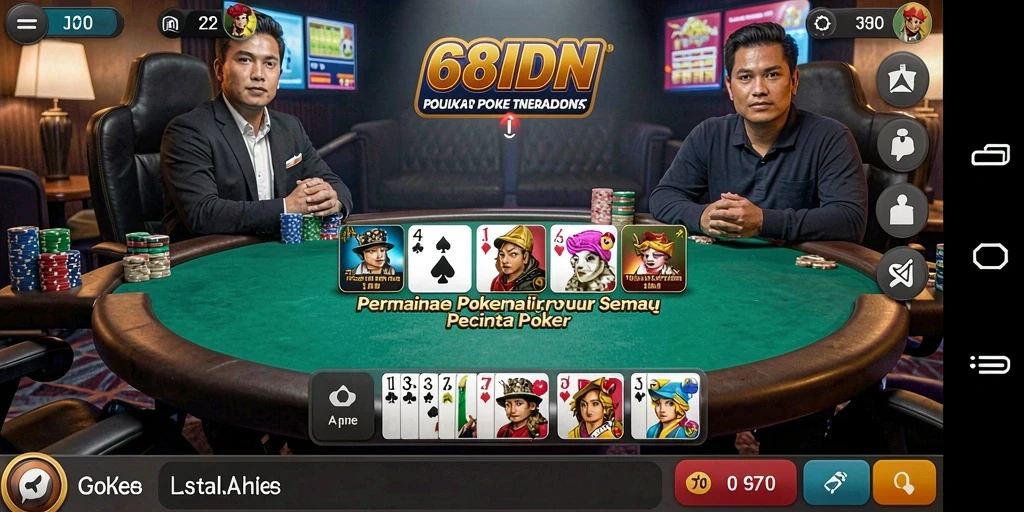 Tampilan menarik gameplay Poker di 68IDN.