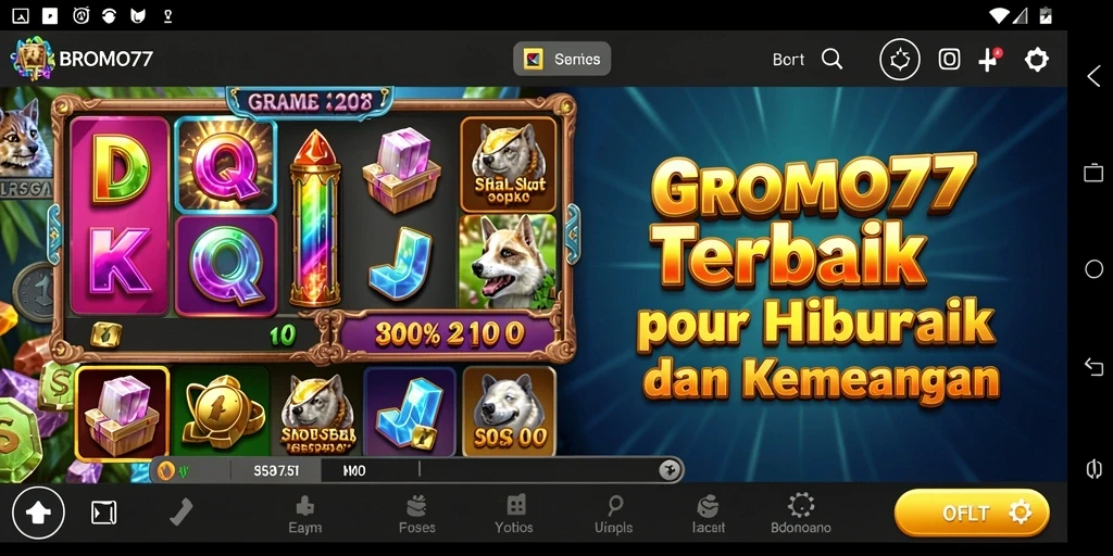 Screenshot gameplay BROMO77 menampilkan slot yang menarik.