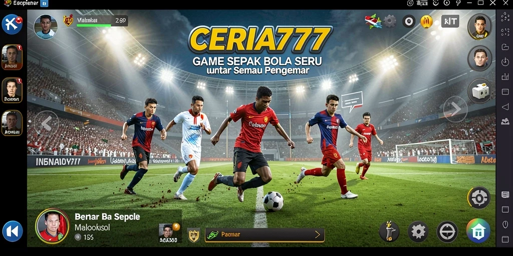 Screenshot menunjukkan gameplay intens di lapangan sepak bola.