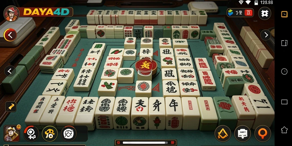 Tangkapan layar permainan Mahjong yang seru dan menantang.