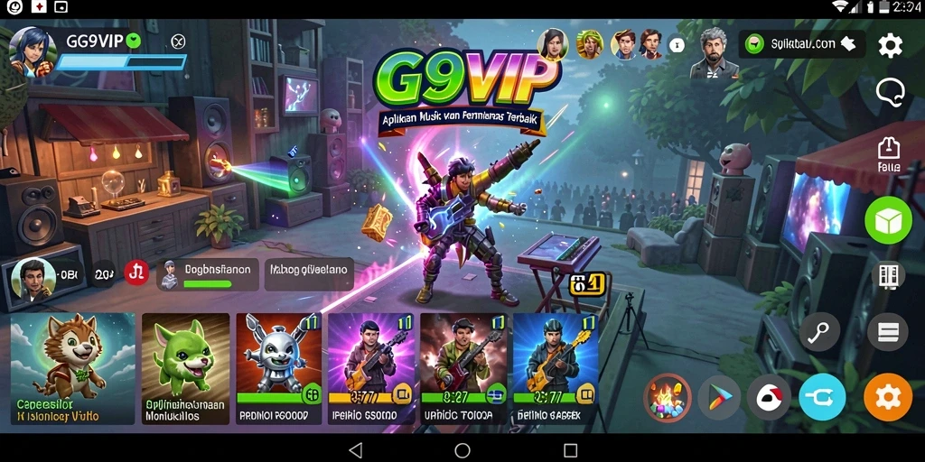 Gambar tampilan gameplay G9VIP yang menampilkan tantangan musik.