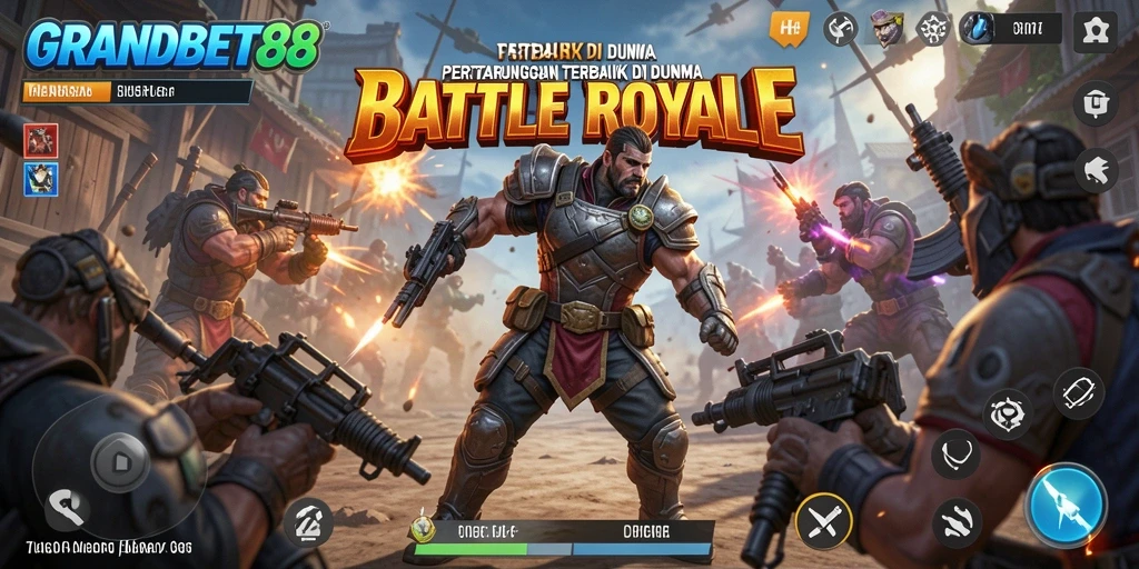 Gameplay mendebarkan di arena Battle Royale GRANDBET88.