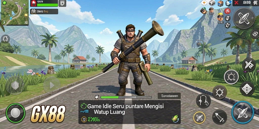 Screenshot gameplay GX88 yang menarik di mana pemain mengelola kerajaan Idle.