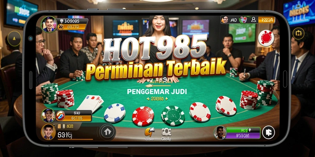 Tampilan gameplay seru dalam permainan Poker HOT985.