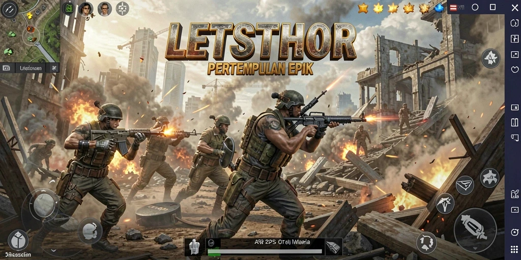 Tampilan menarik dari gameplay LETSTHOR yang penuh aksi.