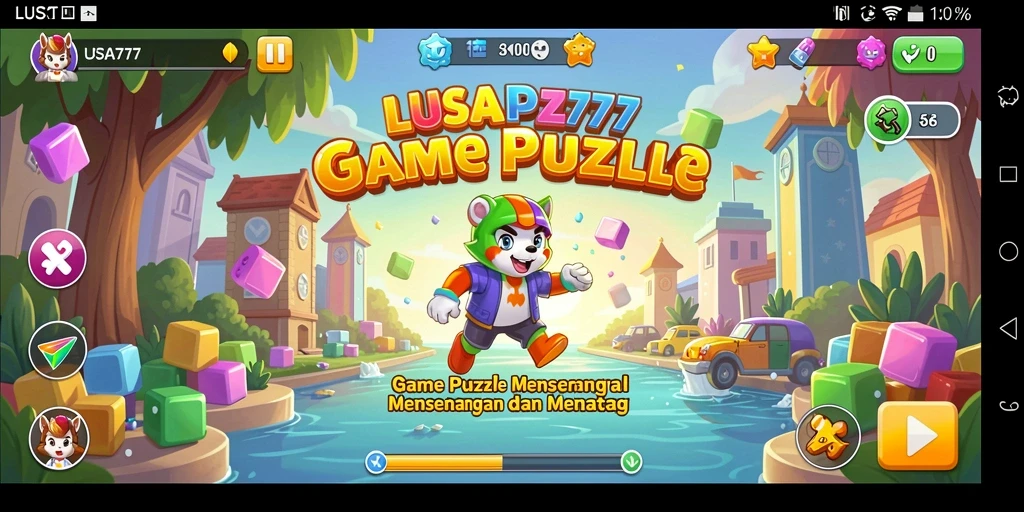 Tampilan screenshot LUSA777 menunjukkan gameplay Puzzle yang menantang.