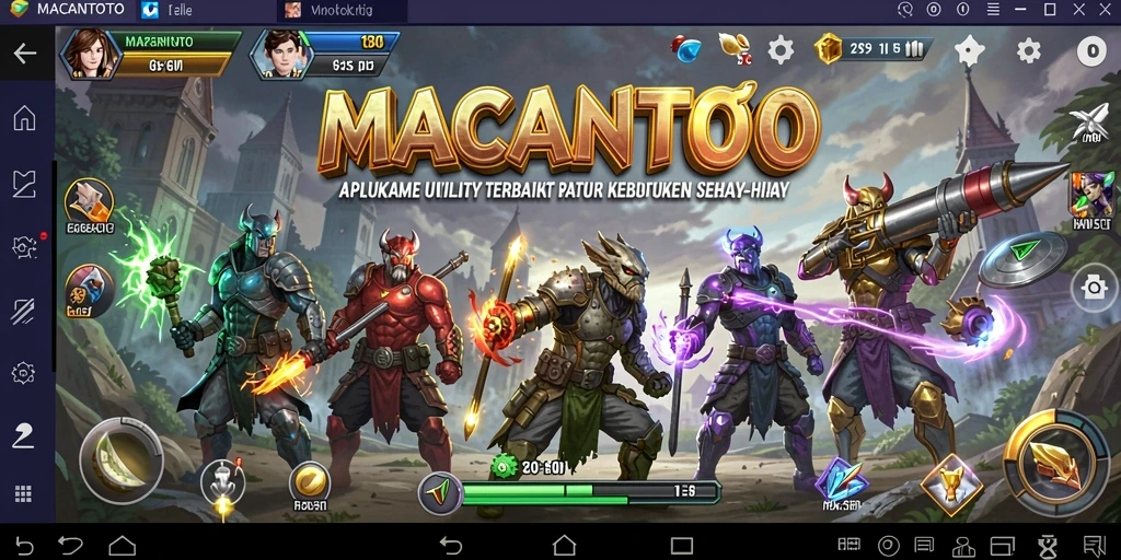 Tampilan screenshot utama aplikasi MACANTOTO yang menunjukkan antarmuka pengguna yang intuitif.