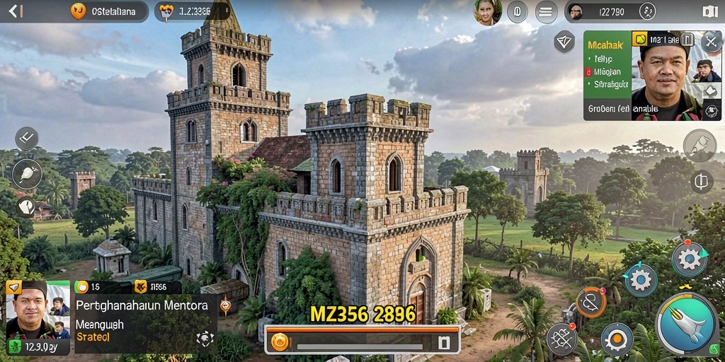 Screenshot gameplay MZ356 menampilkan aksi mendebarkan Tower Defense.