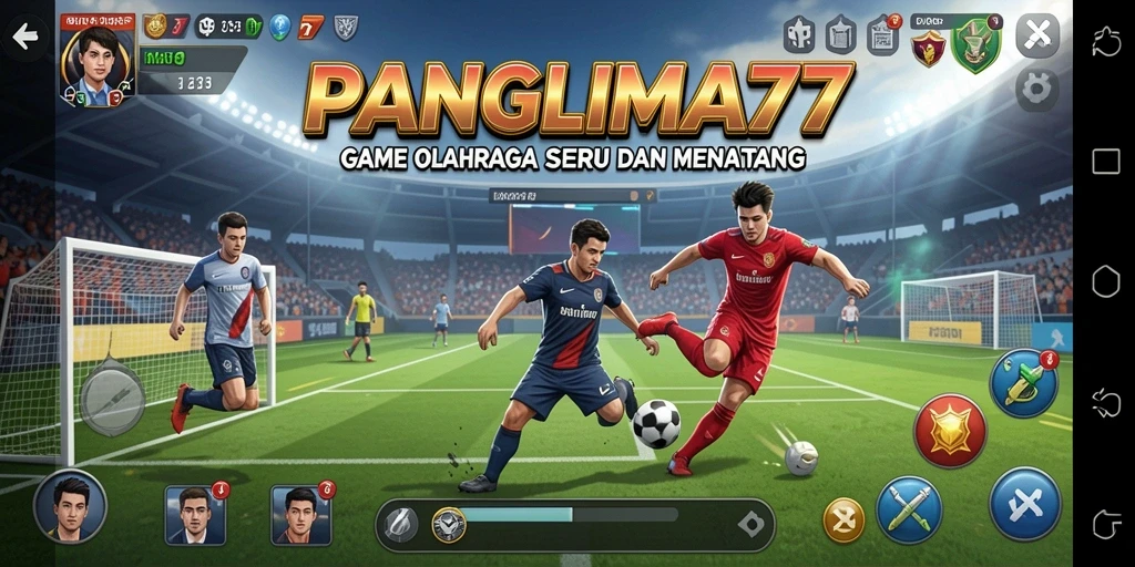 Tampilan gameplay seru di PANGLIMA77 dengan aksi olahraga yang mendebarkan.