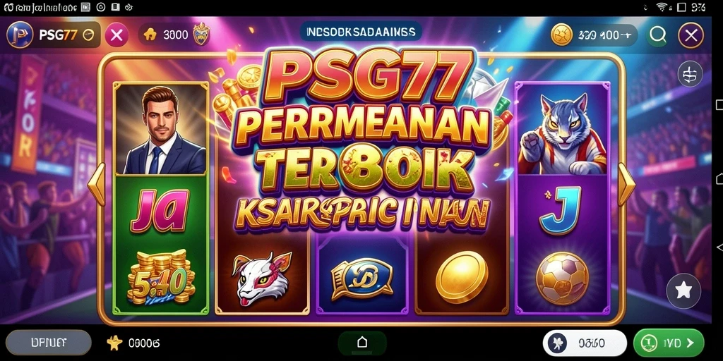 Tampilan gameplay menarik di PSG77 yang menampilkan slot yang berbeda.