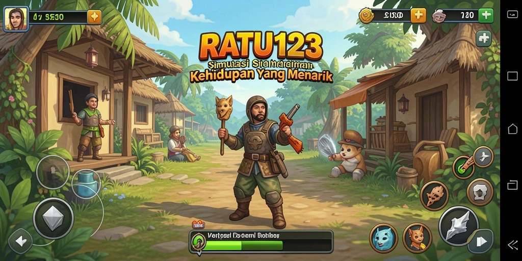 Tangkapan layar utama RATU123 menunjukkan gameplay simulasi yang dinamis dan interaktif.
