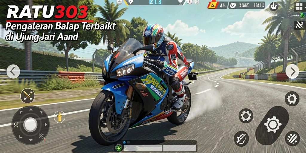 Tampilan mendebarkan dari game balap motor RATU303.