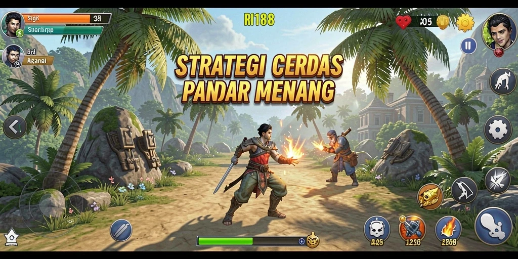 Tampilan layar permainan RI188 yang menampilkan taktik dan strategi.