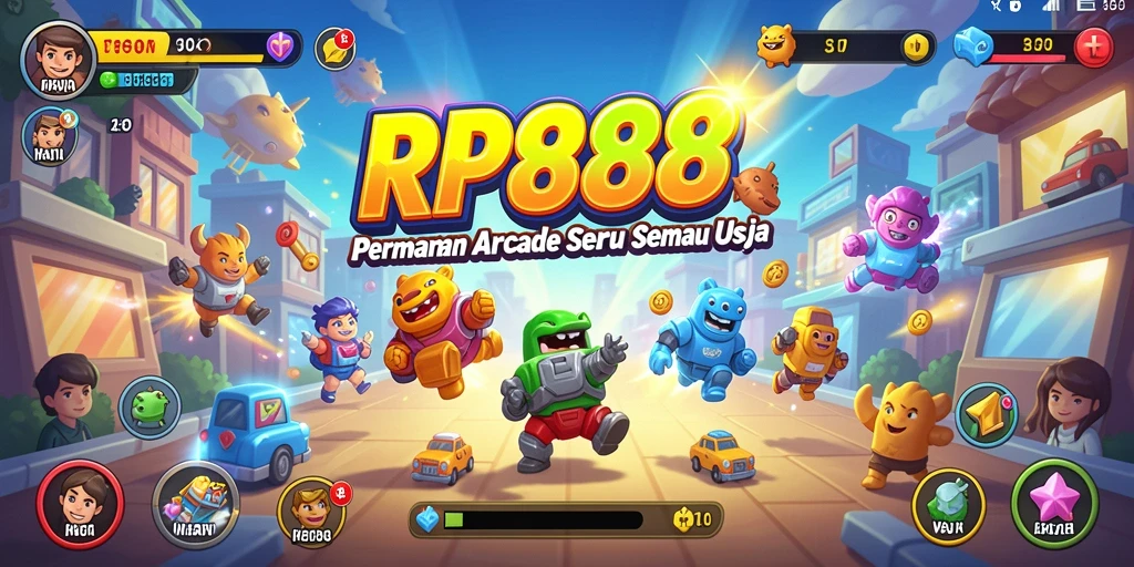 Tampilan utama RP888 yang menunjukkan aksi seru permainan Arcade.