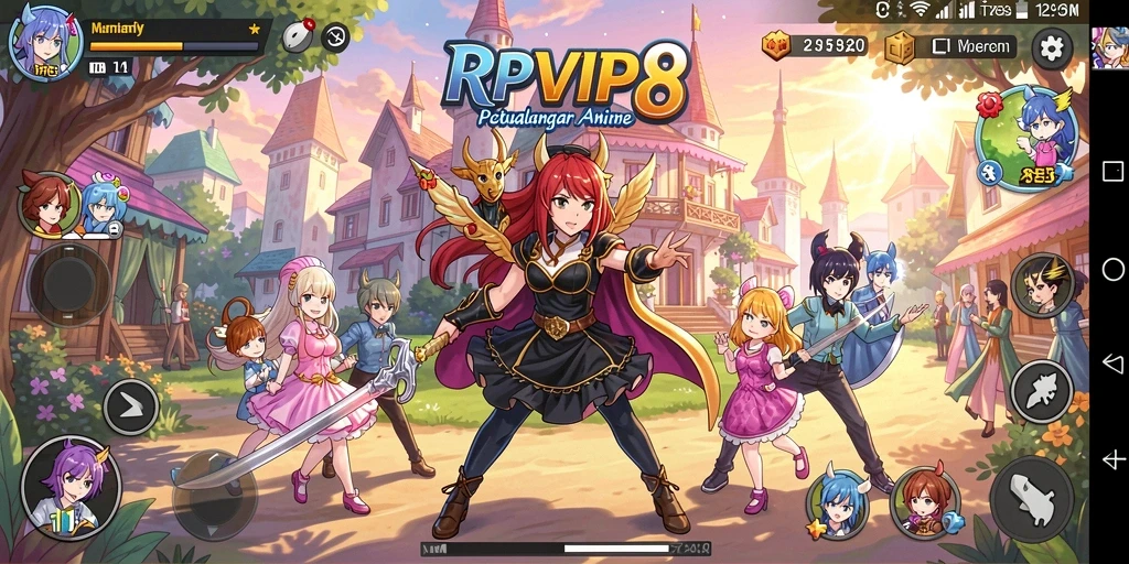 Screenshot RPVIP8 menampilkan karakter anime dalam aksi.