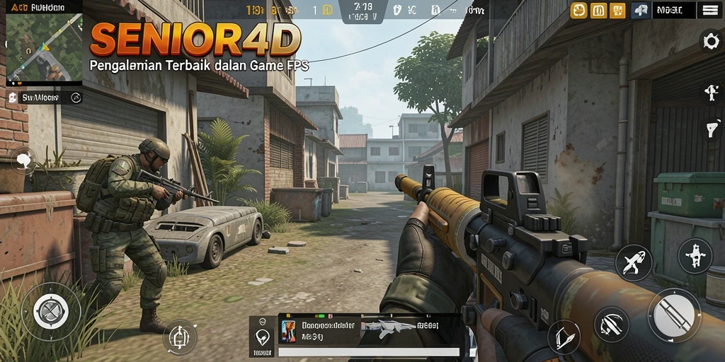 Gameplay mendebarkan dari SENIOR4D dengan aksi tembak-menembak yang intens.