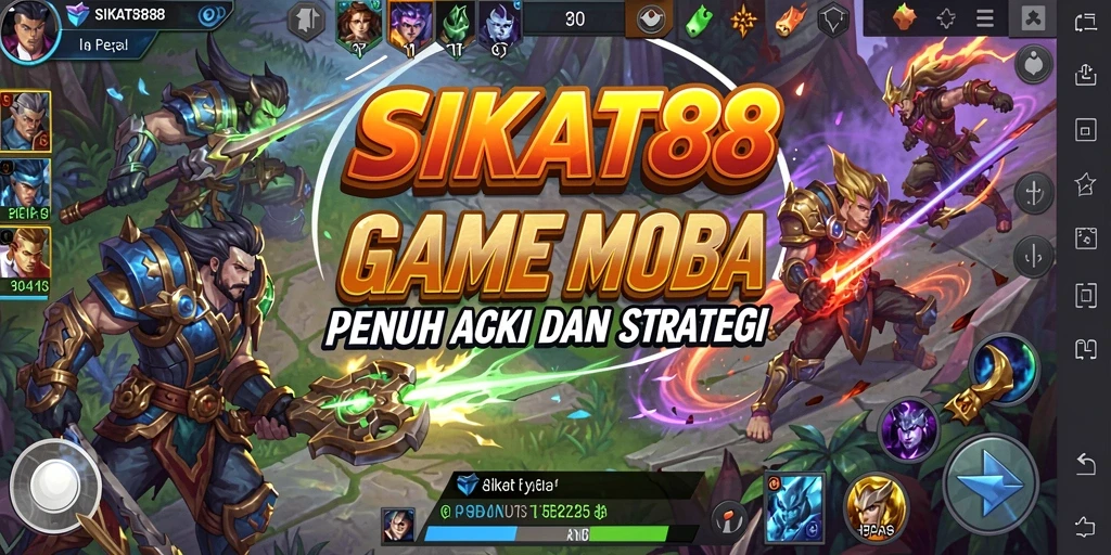 Tampilan gameplay seru dari SIKAT88 saat pertarungan tim berlangsung.