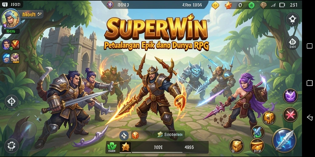 Tangkapan layar menampilkan aksi seru dalam gameplay RPG SUPERWIN.