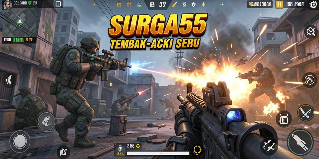Tampilan gameplay <strong>SURGA55</strong> yang penuh aksi dan strategi.