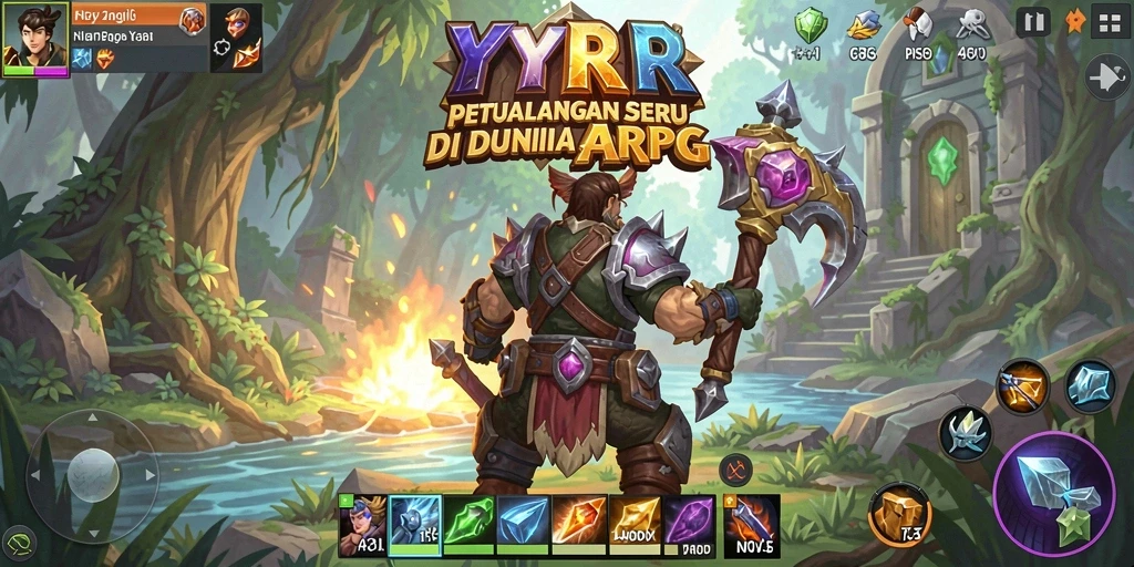Screenshot gameplay YYRR yang menunjukkan petualangan seru di dunia fantasi.